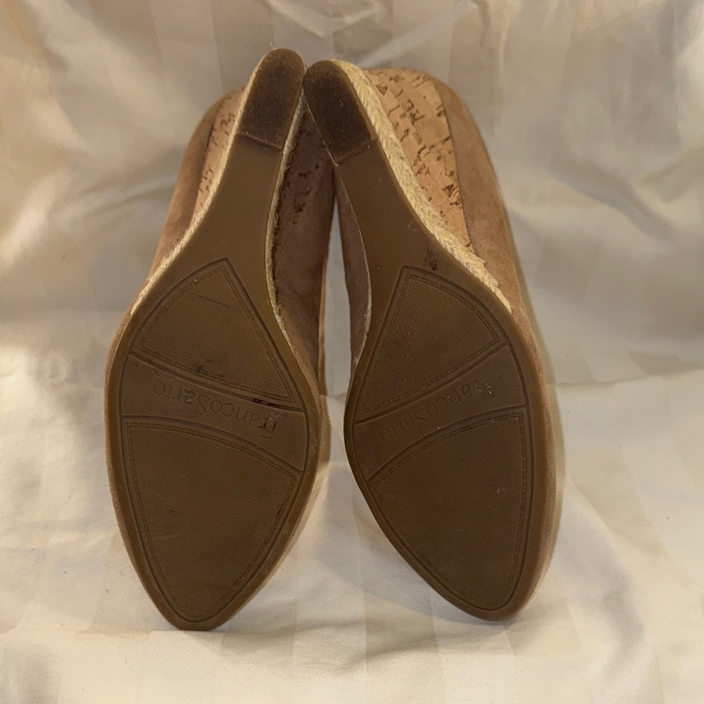 Franco Sarto Tan Suede Cork Espadrille Wedges - Picture 4 of 4
